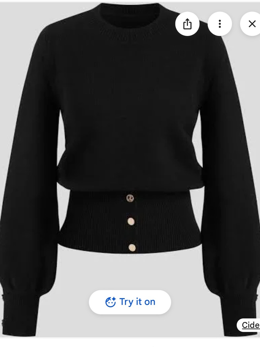 Black Sweater with gold button details